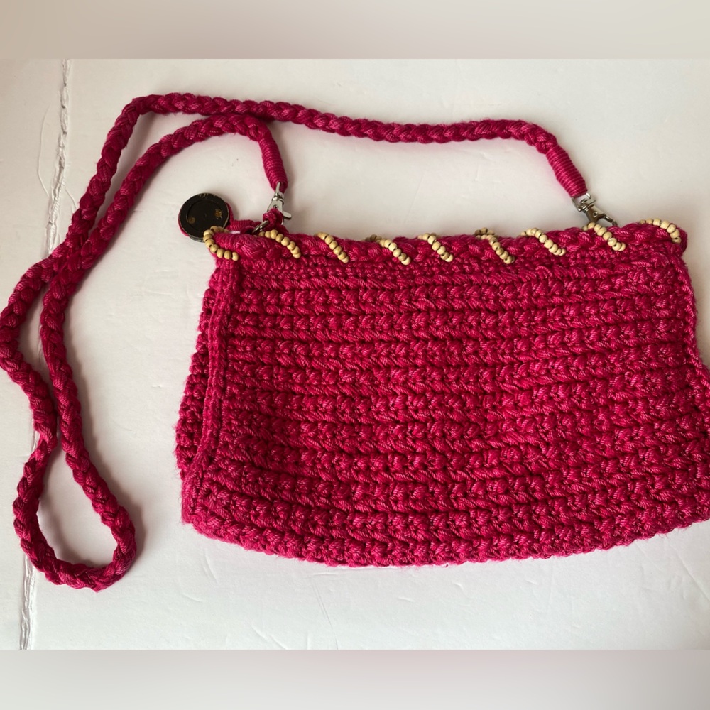 The Sak Pink Fuchsia  Crochet  & Bead Embellished